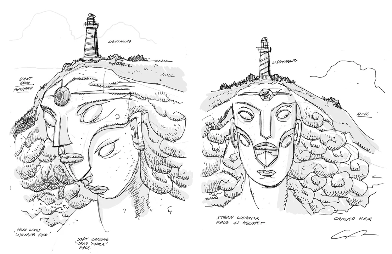 Steven Universe concept art - sketch of the mountain details